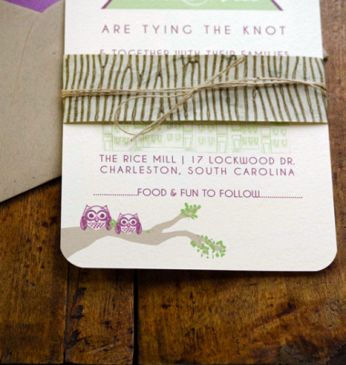 A fun and quirky sense of humor makes this owl wedding invitation one of a
