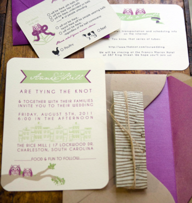 A fun and quirky sense of humor makes this owl wedding invitation one of a