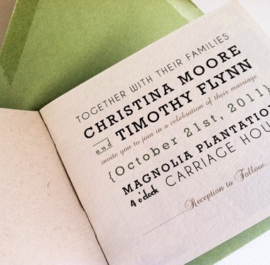Unique booklet style wedding invitation for the adventurous bride