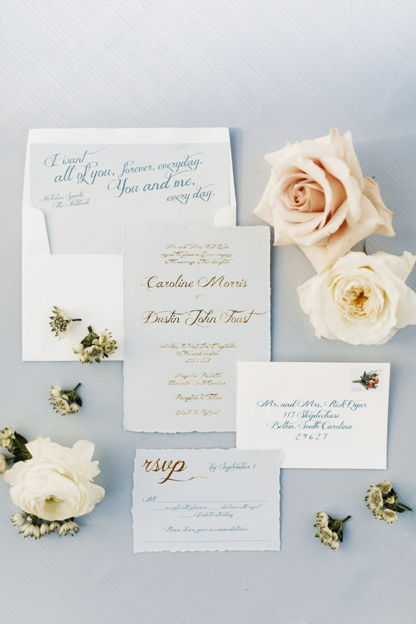Deckled Edge Laurel Invitation Suite — Wedding Invitations + Stationery -  Funky Olive Design