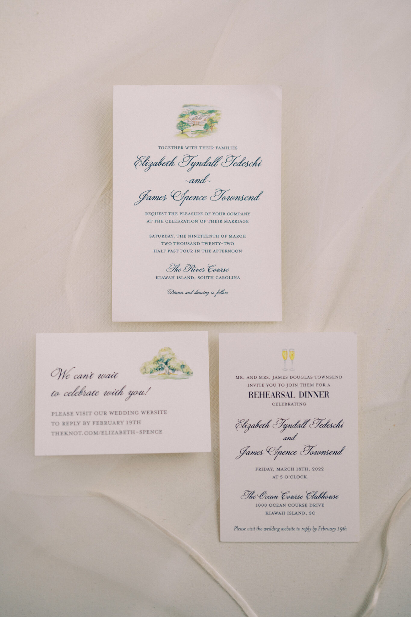 river course wedding invitation - Charleston Graphic Design | Wedding ...